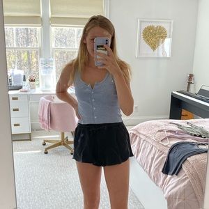 Blue and white striped tank